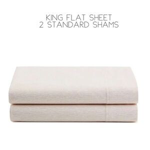 Calvin Klein Blush Gossomer KING Flat Sheet + 2 STANDARD Pillowcases PALE PINK